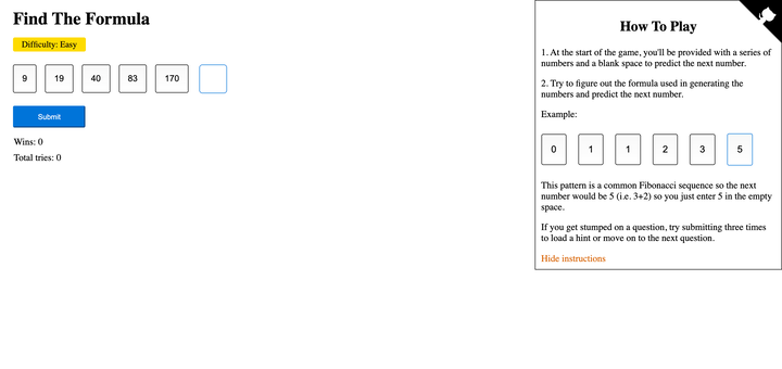 A sequence deduction website